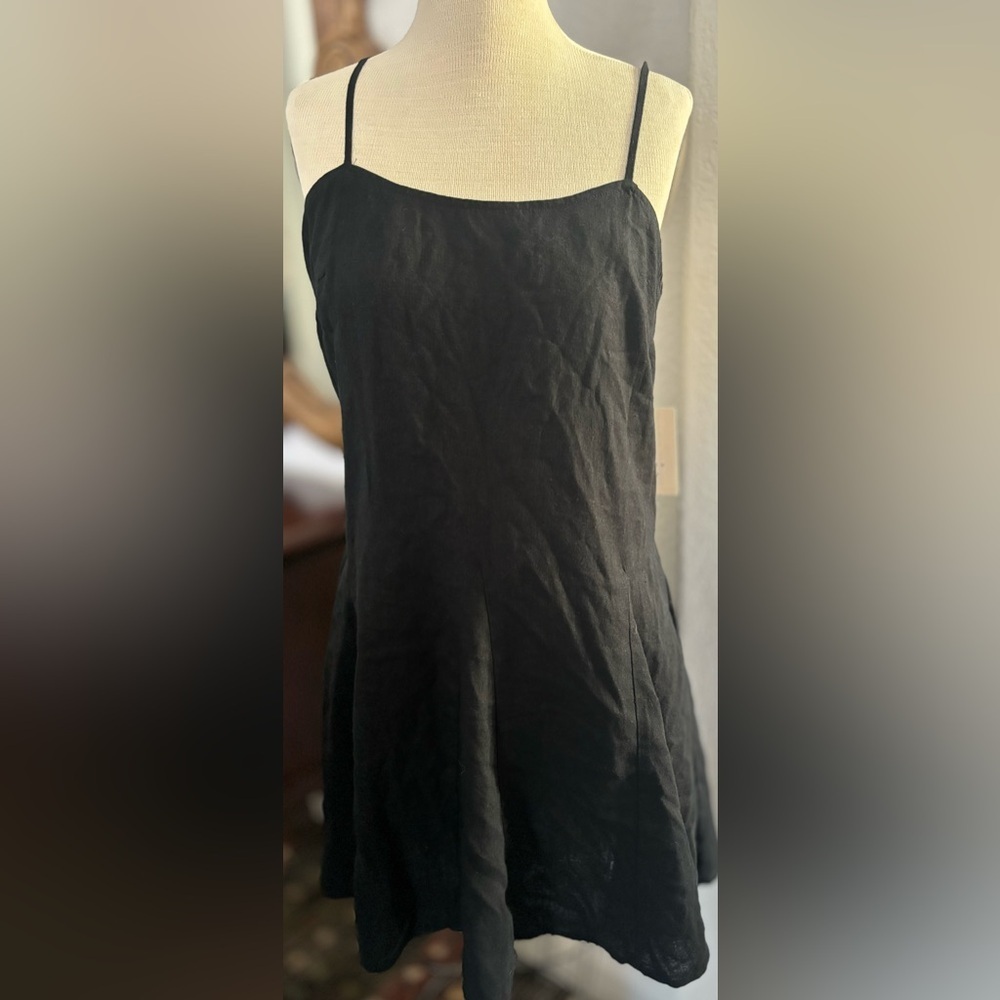 A New Day Black Backless Ruffle Midi Dress M NWT | Elegant Flowy Whimsigoth